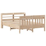 vidaXL Cadru de pat fără saltea, 135x190 cm, lemn masiv de pin vidaXL Cadru de pat fără saltea, 135x190 cm, lemn masiv de pin