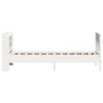 vidaXL Cadru de pat fără saltea, alb, 75x190 cm, lemn masiv de pin