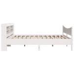 vidaXL Cadru de pat cu tăblie, alb, 180x200 cm, lemn masiv de pin