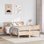vidaXL Cadru de pat cu tăblie, 120x200 cm, lemn masiv de pin