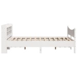 vidaXL Cadru de pat cu tăblie, alb, 140x190 cm, lemn masiv de pin vidaXL Cadru de pat cu tăblie, alb, 140x190 cm, lemn masiv de pin