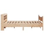 vidaXL Cadru de pat cu tăblie, 135x190 cm, lemn masiv de pin