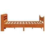 vidaXL Cadru de pat cu tăblie, maro ceruit, 120x190 cm, lemn masiv pin vidaXL Cadru de pat cu tăblie, maro ceruit, 120x190 cm, lemn masiv pin