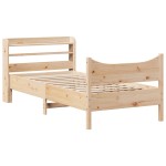 vidaXL Cadru de pat cu tăblie, 75x190 cm, lemn masiv de pin vidaXL Cadru de pat cu tăblie, 75x190 cm, lemn masiv de pin