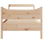 vidaXL Cadru de pat cu tăblie, 75x190 cm, lemn masiv de pin vidaXL Cadru de pat cu tăblie, 75x190 cm, lemn masiv de pin