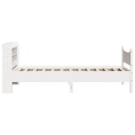 vidaXL Cadru de pat cu tăblie, alb, 75x190 cm, lemn masiv de pin