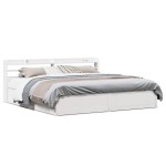 vidaXL Cadru de pat cu tăblie, alb, 180x200 cm, lemn masiv de pin vidaXL Cadru de pat cu tăblie, alb, 180x200 cm, lemn masiv de pin