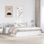 vidaXL Cadru de pat cu tăblie, alb, 180x200 cm, lemn masiv de pin vidaXL Cadru de pat cu tăblie, alb, 180x200 cm, lemn masiv de pin