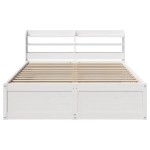 vidaXL Cadru de pat cu tăblie, alb, 150x200 cm lemn masiv pin