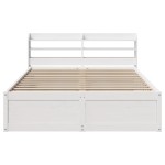 vidaXL Cadru de pat cu tăblie, alb, 140x190 cm, lemn masiv de pin vidaXL Cadru de pat cu tăblie, alb, 140x190 cm, lemn masiv de pin
