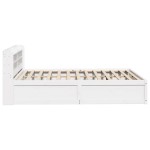 vidaXL Cadru de pat cu tăblie, alb, 140x190 cm, lemn masiv de pin vidaXL Cadru de pat cu tăblie, alb, 140x190 cm, lemn masiv de pin