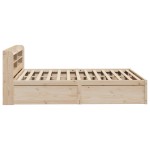 vidaXL Cadru de pat cu tăblie, 135x190 cm, lemn masiv de pin vidaXL Cadru de pat cu tăblie, 135x190 cm, lemn masiv de pin