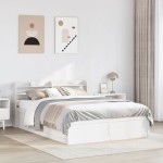 vidaXL Cadru de pat cu tăblie, alb, 135x190 cm, lemn masiv de pin vidaXL Cadru de pat cu tăblie, alb, 135x190 cm, lemn masiv de pin
