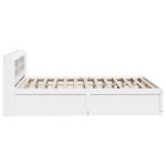 vidaXL Cadru de pat cu tăblie, alb, 120x190 cm, lemn masiv pin vidaXL Cadru de pat cu tăblie, alb, 120x190 cm, lemn masiv pin