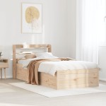 vidaXL Cadru de pat cu tăblie, 90x190 cm, lemn masiv pin vidaXL Cadru de pat cu tăblie, 90x190 cm, lemn masiv pin