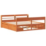 vidaXL Cadru de pat fără saltea, maro ceruit 180x200 cm lemn masiv pin