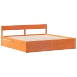 vidaXL Cadru de pat fără saltea, maro ceruit 180x200 cm lemn masiv pin