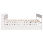 vidaXL Cadru de pat fără saltea, alb, 150x200 cm, lemn masiv pin vidaXL Cadru de pat fără saltea, alb, 150x200 cm, lemn masiv pin
