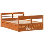 vidaXL Cadru de pat fără saltea, maro ceruit 140x200 cm lemn masiv pin vidaXL Cadru de pat fără saltea, maro ceruit 140x200 cm lemn masiv pin