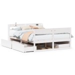 vidaXL Cadru de pat fără saltea, alb, 120x200 cm, lemn masiv pin vidaXL Cadru de pat fără saltea, alb, 120x200 cm, lemn masiv pin