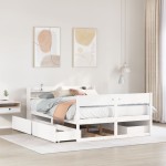 vidaXL Cadru de pat fără saltea, alb, 120x200 cm, lemn masiv pin vidaXL Cadru de pat fără saltea, alb, 120x200 cm, lemn masiv pin