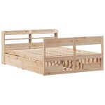 vidaXL Cadru de pat fără saltea, 140x190 cm, lemn masiv de pin