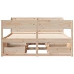 vidaXL Cadru de pat fără saltea, 140x190 cm, lemn masiv de pin
