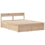 vidaXL Cadru de pat fără saltea, 140x190 cm, lemn masiv de pin