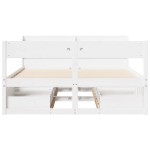 vidaXL Cadru de pat fără saltea, alb, 140x190 cm, lemn masiv de pin vidaXL Cadru de pat fără saltea, alb, 140x190 cm, lemn masiv de pin