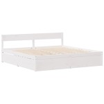vidaXL Cadru de pat fără saltea, alb, 140x190 cm, lemn masiv de pin vidaXL Cadru de pat fără saltea, alb, 140x190 cm, lemn masiv de pin