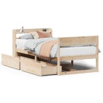 vidaXL Cadru de pat fără saltea, 75x190 cm, lemn masiv de pin
