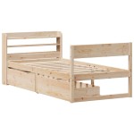 vidaXL Cadru de pat fără saltea, 75x190 cm, lemn masiv de pin