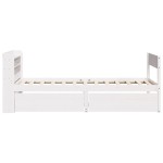 vidaXL Cadru de pat fără saltea, alb, 75x190 cm, lemn masiv de pin
