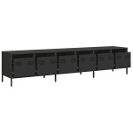 vidaXL Dulap TV, negru, 202x39x43,5 cm, oțel laminat la rece vidaXL Dulap TV, negru, 202x39x43,5 cm, oțel laminat la rece
