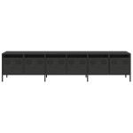 vidaXL Dulap TV, negru, 202x39x43,5 cm, oțel laminat la rece vidaXL Dulap TV, negru, 202x39x43,5 cm, oțel laminat la rece