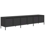 vidaXL Dulap TV, negru, 202x39x43,5 cm, oțel laminat la rece vidaXL Dulap TV, negru, 202x39x43,5 cm, oțel laminat la rece