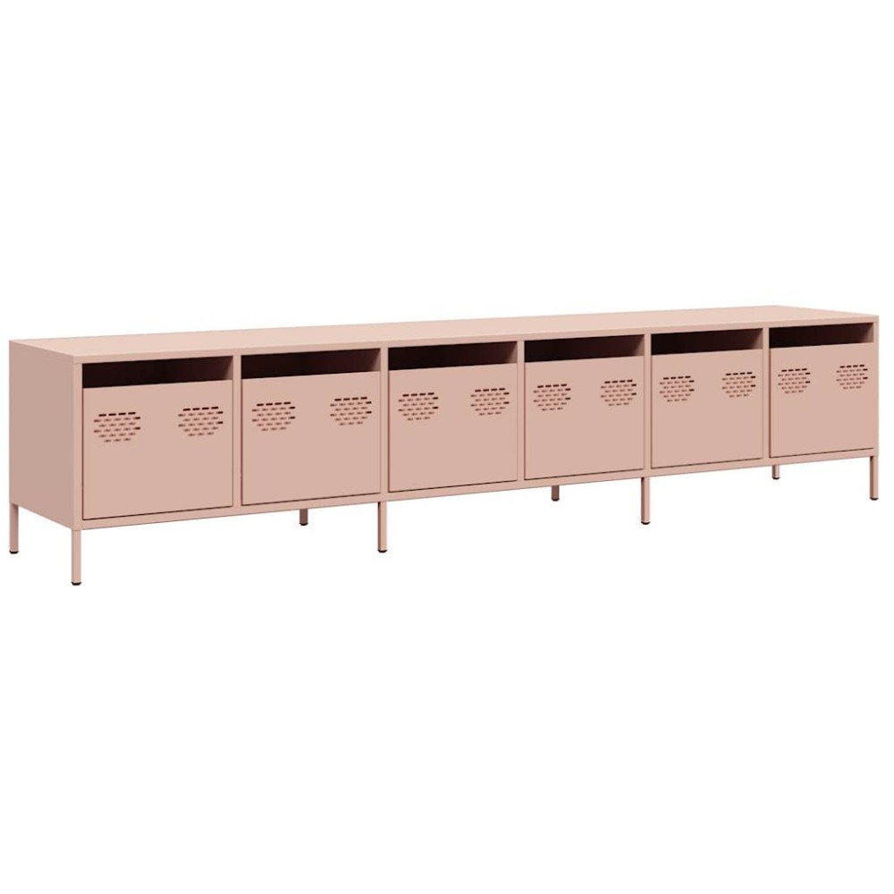 vidaXL Dulap TV, roz, 202x39x43,5 cm, oțel laminat la rece
