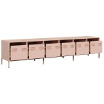 vidaXL Dulap TV, roz, 202x39x43,5 cm, oțel laminat la rece