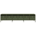 vidaXL Dulap TV, verde măsliniu, 202x39x43,5 cm, oțel laminat la rece