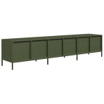 vidaXL Dulap TV, verde măsliniu, 202x39x43,5 cm, oțel laminat la rece