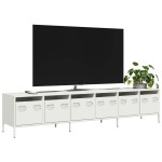 vidaXL Dulap TV, alb, 202x39x43,5 cm, oțel laminat la rece vidaXL Dulap TV, alb, 202x39x43,5 cm, oțel laminat la rece