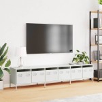 vidaXL Dulap TV, alb, 202x39x43,5 cm, oțel laminat la rece vidaXL Dulap TV, alb, 202x39x43,5 cm, oțel laminat la rece