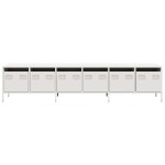 vidaXL Dulap TV, alb, 202x39x43,5 cm, oțel laminat la rece vidaXL Dulap TV, alb, 202x39x43,5 cm, oțel laminat la rece