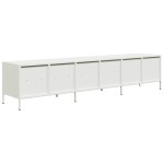 vidaXL Dulap TV, alb, 202x39x43,5 cm, oțel laminat la rece vidaXL Dulap TV, alb, 202x39x43,5 cm, oțel laminat la rece
