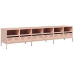vidaXL Dulap TV, roz, 202x39x43,5 cm, oțel laminat la rece vidaXL Dulap TV, roz, 202x39x43,5 cm, oțel laminat la rece