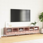 vidaXL Dulap TV, roz, 202x39x43,5 cm, oțel laminat la rece vidaXL Dulap TV, roz, 202x39x43,5 cm, oțel laminat la rece