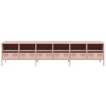 vidaXL Dulap TV, roz, 202x39x43,5 cm, oțel laminat la rece vidaXL Dulap TV, roz, 202x39x43,5 cm, oțel laminat la rece