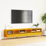 vidaXL Dulap TV, galben muștar, 202x39x43,5 cm, oțel laminat la rece
