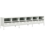 vidaXL Dulap TV, alb, 202x39x43,5 cm, oțel laminat la rece vidaXL Dulap TV, alb, 202x39x43,5 cm, oțel laminat la rece