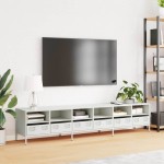 vidaXL Dulap TV, alb, 202x39x43,5 cm, oțel laminat la rece vidaXL Dulap TV, alb, 202x39x43,5 cm, oțel laminat la rece